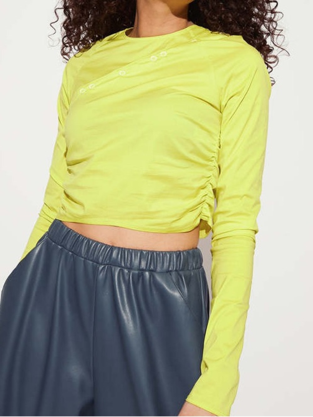 Ganni stretch cotton blouse convertible cutouts